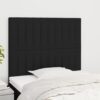 Testiere 2 pz Nero 100x5x78/88 cm in Tessuto