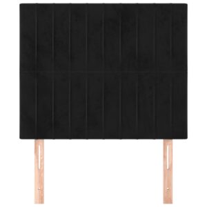 Testiera 2 pz Nera 80x5x78/88 cm in Velluto
