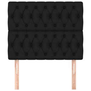 Testiera 2 pz Nera 90 x 7 x 78/88 cm in Tessuto