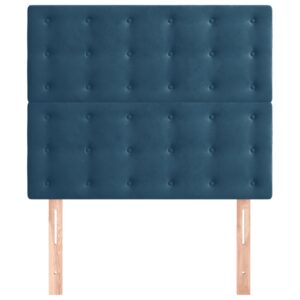 Testiera 2 pz Blu Scuro 80x5x78/88 cm in Velluto