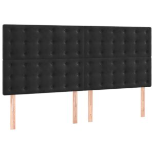 Testiera 4 pz Nera 80x5x78/88 cm in Velluto