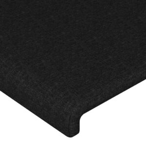 Testiera ad Orecchio Nera 103x23x78/88 cm in Tessuto