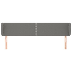 Testiera ad Orecchio Grigio Scuro 183x23x78/88 cm in Tessuto