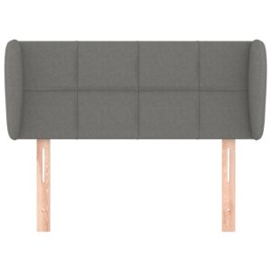 Testiera ad Orecchio Grigio Scuro 103x23x78/88 cm in Tessuto