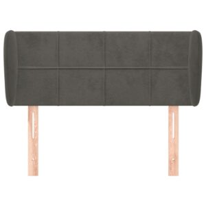 Testiera ad Orecchio Grigio Scuro 103x23x78/88 cm in Velluto