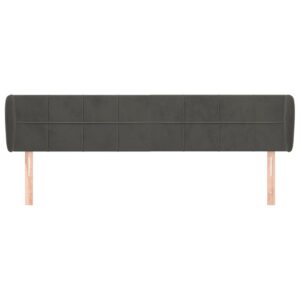 Testiera ad Orecchio Grigio Scuro 183x23x78/88 cm in Velluto