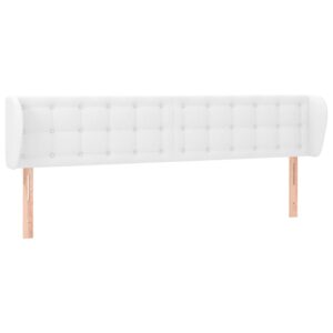 Testiera ad Orecchio Bianca 203x23x78/88 cm in Similpelle