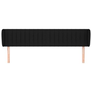 Testiera ad Orecchio Nera 183x23x78/88 cm in Tessuto
