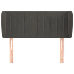 Testiera ad Orecchio Grigio Scuro 103x23x78/88 cm in Velluto