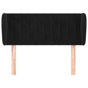 Testiera ad Orecchio Nera 103x23x78/88 cm in Velluto