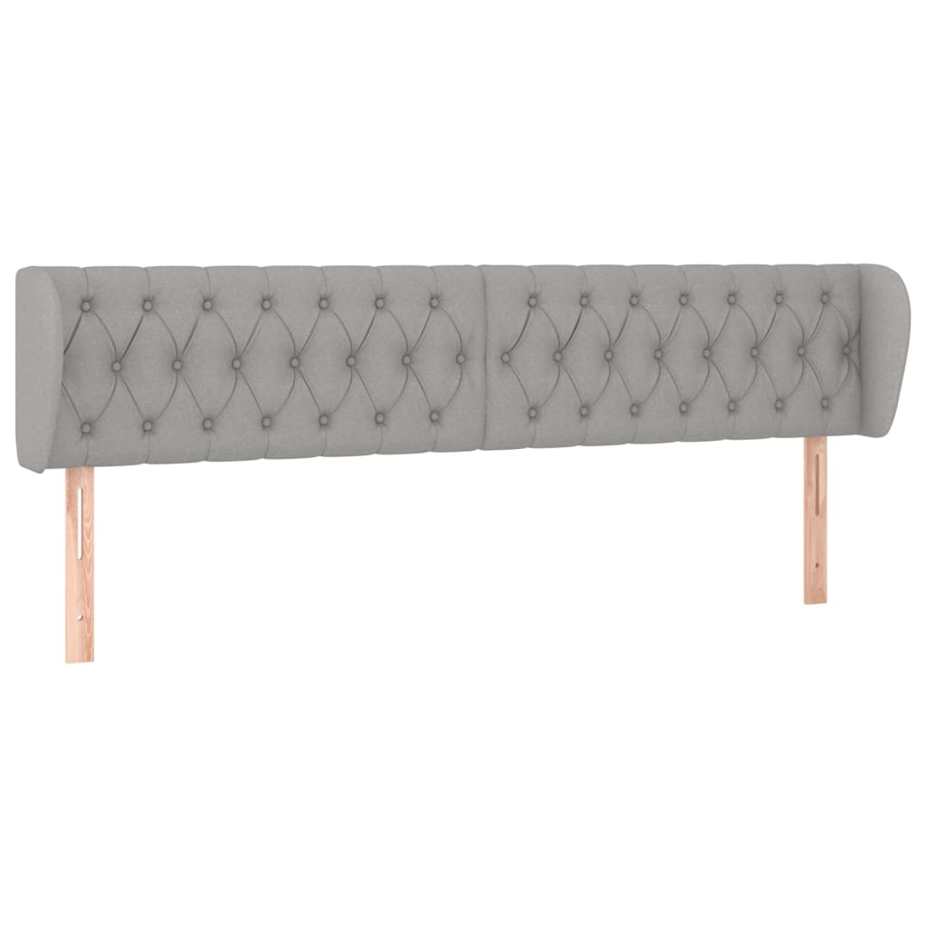Testiera ad Orecchio Grigio Chiaro 183x23x78/88 cm in Tessuto