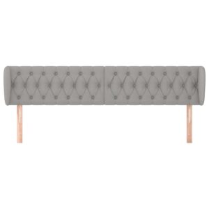 Testiera ad Orecchio Grigio Chiaro 203x23x78/88 cm in Tessuto