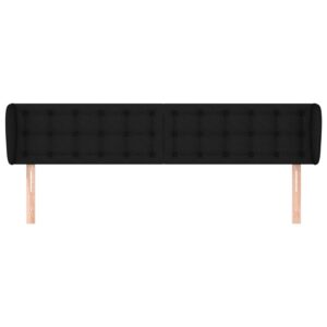 Testiera ad Orecchio Nera 183x23x78/88 cm in Tessuto