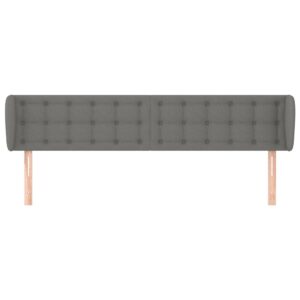 Testiera ad Orecchio Grigio Scuro 203x23x78/88 cm in Tessuto