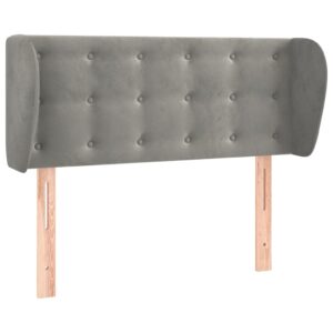 Testiera ad Orecchio Grigio Chiaro 93x23x78/88 cm in Velluto