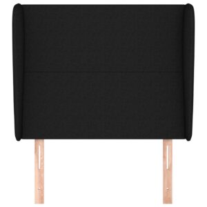 Testiera ad Orecchio Nera 103x23x118/128 cm in Tessuto