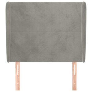 Testiera ad Orecchio Grigio Chiaro 103x23x118/128 cm in Velluto