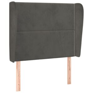 Testiera ad Orecchio Grigio Scuro 93x23x118/128 cm in Velluto