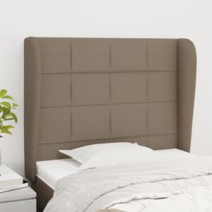 Testiera ad Orecchio Tortora 83x23x118/128 cm in Tessuto