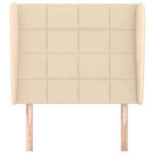 Testiera ad Orecchio Crema 83x23x118/128 cm in Tessuto