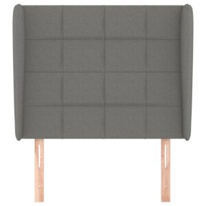 Testiera ad Orecchio Grigio Scuro 93x23x118/128 cm in Tessuto