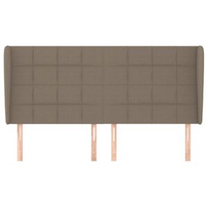 Testiera ad Orecchio Tortora 203x23x118/128 cm in Tessuto