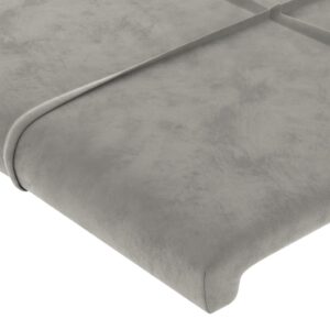 Testiera ad Orecchio Grigio Chiaro 103x23x118/128 cm in Velluto