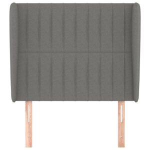 Testiera ad Orecchio Grigio Scuro 93x23x118/128 cm in Tessuto