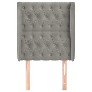 Testiera ad Orecchio Grigio Chiaro 83x23x118/128 cm in Velluto