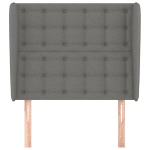 Testiera ad Orecchio Grigio Scuro 83x23x118/128 cm in Tessuto