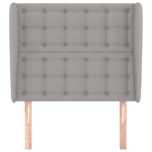 Testiera ad Orecchio Grigio Chiaro 103x23x118/128 cm in Tessuto