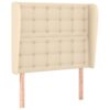 Testiera ad Orecchio Crema 103x23x118/128 cm in Tessuto
