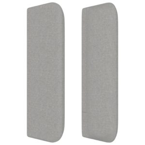 Testiera ad Orecchio Grigio Chiaro 183x16x78/88 cm in Tessuto