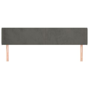 Testiera ad Orecchio Grigio Scuro 203x16x78/88 cm in Velluto