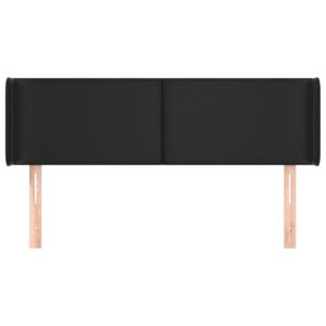 Testiera ad Orecchio Nera 147x16x78/88 cm in Similpelle