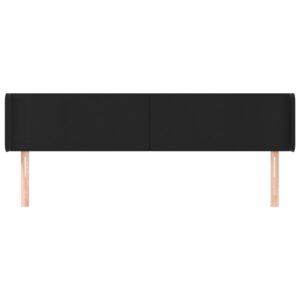 Testiera ad Orecchio Nera 203x16x78/88 cm in Similpelle