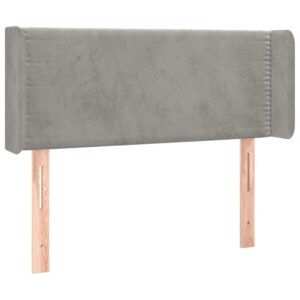 Testiera ad Orecchio Grigio Chiaro 103x16x78/88 cm in Velluto