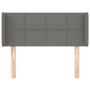 Testiera ad Orecchio Grigio Scuro 103x16x78/88 cm in Tessuto