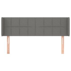 Testiera ad Orecchio Grigio Scuro 147x16x78/88 cm in Tessuto