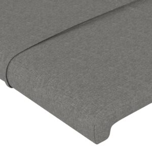 Testiera ad Orecchio Grigio Scuro 163x16x78/88 cm in Tessuto