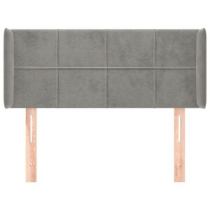 Testiera ad Orecchio Grigio Chiaro 93x16x78/88 cm in Velluto