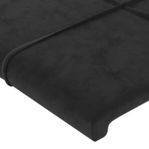 Testiera ad Orecchio Nera 203x16x78/88 cm in Velluto