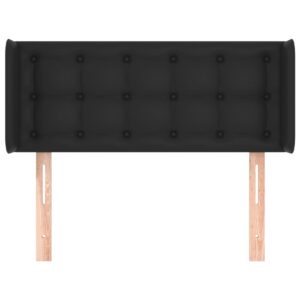 Testiera ad Orecchio Nera 103x16x78/88 cm in Similpelle