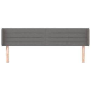 Testiera ad Orecchio Grigio Scuro 203x16x78/88 cm in Tessuto