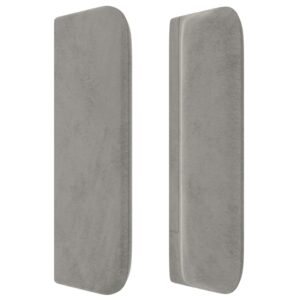 Testiera ad Orecchio Grigio Chiaro 183x16x78/88 cm in Velluto