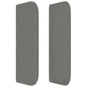Testiera ad Orecchio Grigio Scuro 103x16x78/88 cm in Tessuto