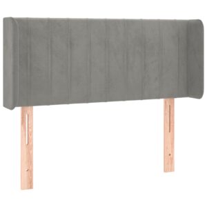 Testiera ad Orecchio Grigio Chiaro 93x16x78/88 cm in Velluto