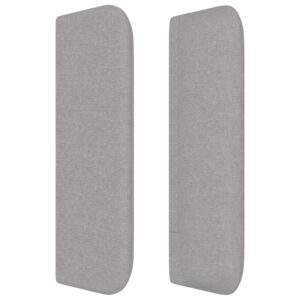 Testiera ad Orecchio Grigio Chiaro 103x16x78/88 cm in Tessuto