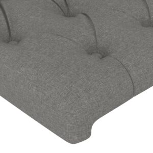 Testiera ad Orecchio Grigio Scuro 147x16x78/88 cm in Tessuto