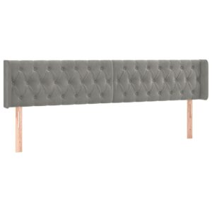 Testiera ad Orecchio Grigio Chiaro 183x16x78/88 cm in Velluto